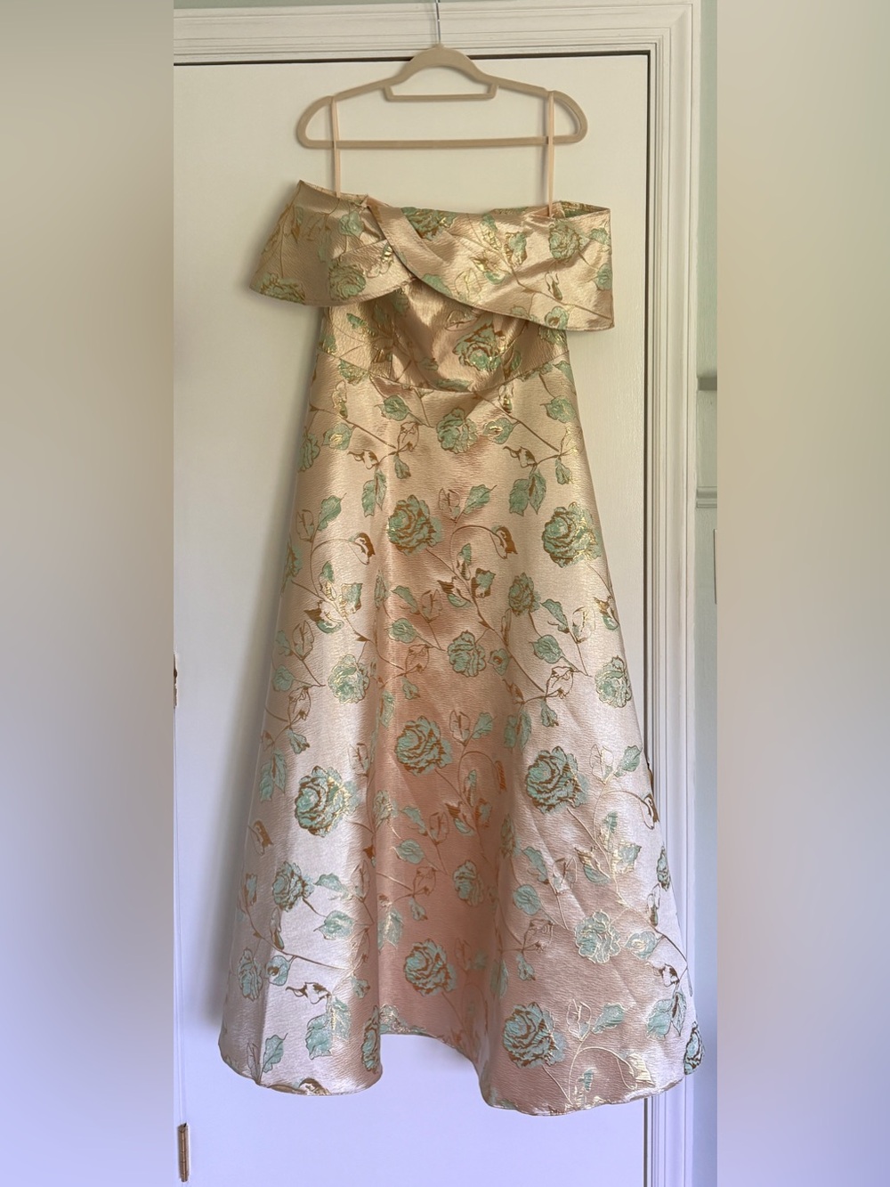 Stella Couture Champagne/Mint Formal Gown-size 16 (altered to size 14)